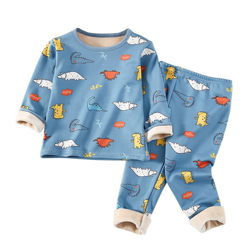 2PCS Kid Boy Girl Cartoon Pajamas Set Toddler Summer Nightwear Sleepwear Clothes 