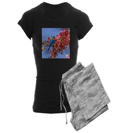 

CafePress - Bluebird In Blossoms Pajamas - Women s Dark Pajamas