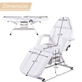 thumbnail image 6 of Pouseayar Massage Salon Tattoo Chair with Two Trays, Multi-Purpose 3-Section Facial Bed Table, White, 6 of 7