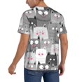 thumbnail image 2 of Rateoe Cats Group Pattern Men’s Baseball Short Sleeve Polo Shirt, Midweight Men's Shirt Golf Shirt Polo Shirts Quick Dry Short-3X-Large, 2 of 7