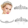 thumbnail image 4 of HLONK Women Kids Tiara Crowns with Comb Pins Imitation Crystal Glitter for Rhinestone, 4 of 21