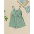 thumbnail image 5 of Aojekbee Baby Girl Ribbed Jumpsuit Summer Cute Bow Sleeveless Romper Shorts for Newborn Toddler Cute Clothes, 5 of 10