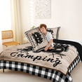 thumbnail image 4 of Catabedysis Plaid Camping Full Size Comforter Sets,Camper Silhouette Print Bedding Comforter Set For Boys,Multicolor,Black Reversible,3-Piece,1 Comforter and 2 Pillowcases, 4 of 7