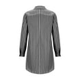 thumbnail image 4 of Wdfiry Women Shirt Dress Lapel Long Sleeve Stripes Button Down Shirt Dress Knee-length Dresses Clearance Sale, 4 of 5