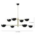 thumbnail image 4 of Larger Mid Century Style Two Tier Sputnik Chandelier Stilnovo Design Matte Black Shade, 4 of 5