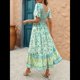 thumbnail image 4 of Vestido Informal, Fluido, con Estampado Floral Bohemio, de Corta y Corte Escalonado para Mujer (Verano 2025) Verde XL, 4 of 9
