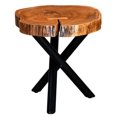 thumbnail image 1 of Rustic Industrial Solid Wood & Metal Accent Table in Natural & Black Leg, 1 of 7