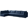 thumbnail image 3 of Meridian Furniture Jacob Navy Velvet Modular Sectional, 3 of 13