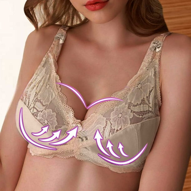 Women's Summer Ultra Thin Lace Bra Sexy Bow Transparent Small Chest  Gathering Bra Low Sports Bra Black at  Women's Clothing store