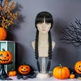 thumbnail image 4 of Synthetic Fiber Braided Wig, Black Braided Double Ponytails, Natural-Looking Style for Performance Theme Parties, Halloween, 4 of 5
