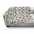 thumbnail image 3 of Squirrel Soft Flannel Fleece Throw Blanket, Christmas New Year Nature Pattern with Reindeers and Cardinal Birds Sketch Art, Cozy Plush for Indoor and Outdoor Use, 50" x 60", Multicolor, by Ambesonne, 3 of 6