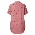 thumbnail image 6 of VBVC Women's and Women's Plus Button Down Shirt , Ladies' Short Sleeve Smock Tunic Top , Striped Babydoll Summer Flowy Blouse For Women, Red , S-5XL, 6 of 6