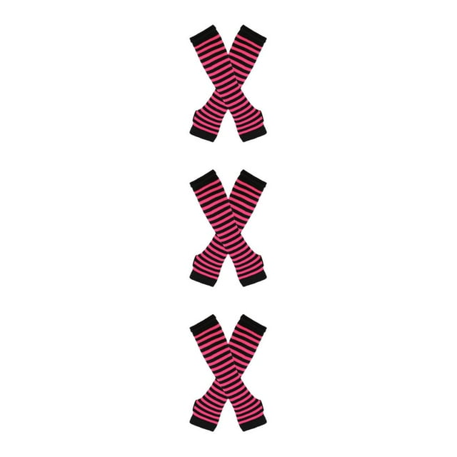 Maytalsory Bas Longs Épais et Confortables en Polyester Faciles à Assortir rose Rouge et Noir 3Set