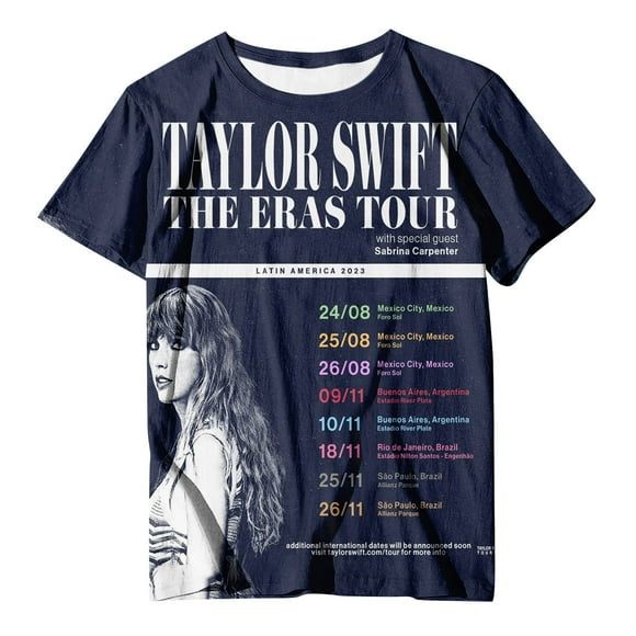 TayIor Sw1ft Shirts, Tylor Sw1ft Merch, Tylor Sw1ft ,Women's Fashion Casual Printed Round Neck Short Sleeve Shirts Blouse Women Graphic Music Lover Shirts TKFASHION Navy S