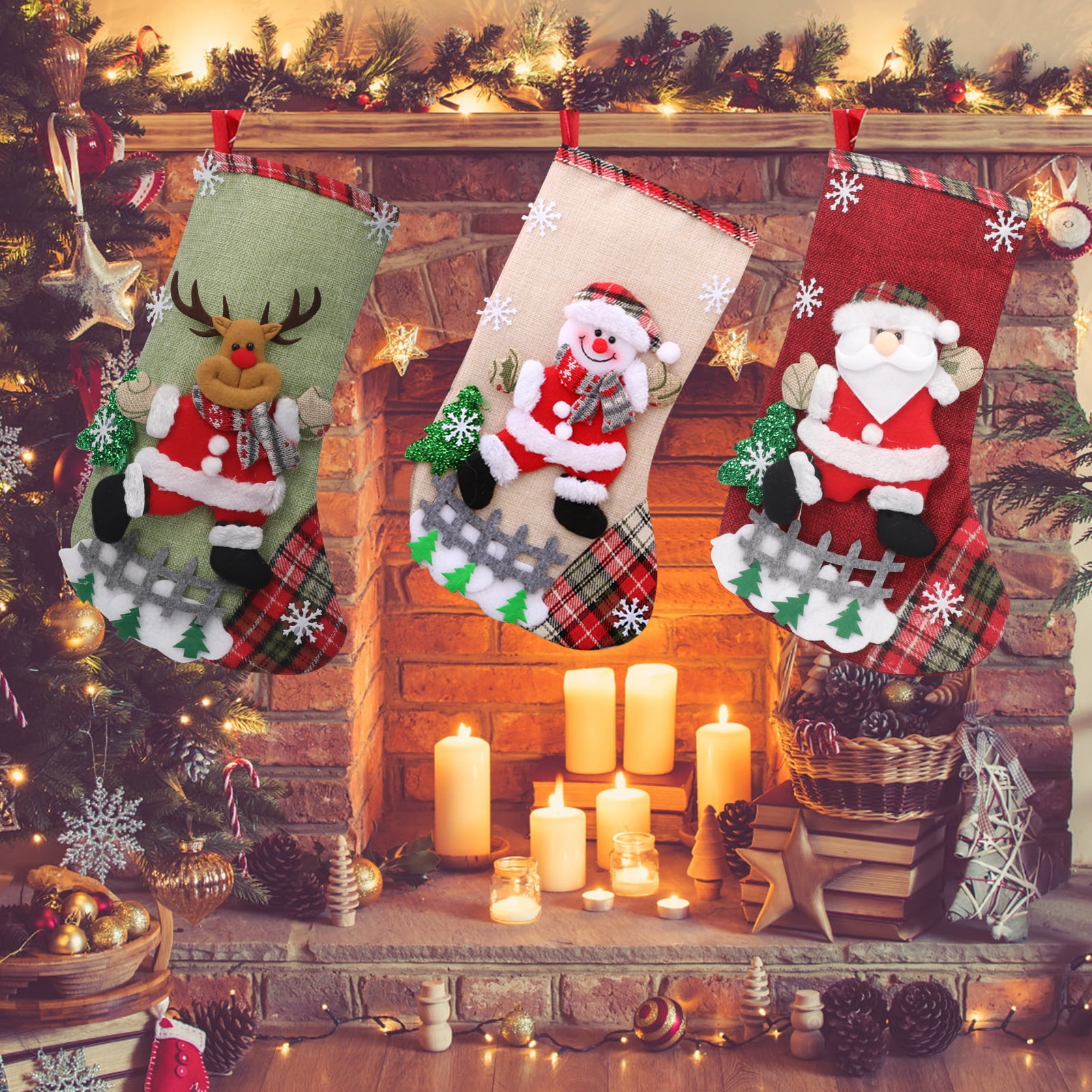 Details about   Christmas 20-inch Lamb Wool Three-dimensional Elf Faceless Doll Christmas Socks 