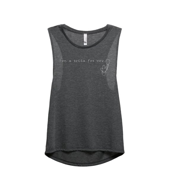 I'm A Succa For You Women's Fashion Sleeveless Muscle Workout Yoga Tank Top Charcoal Grey X-Large