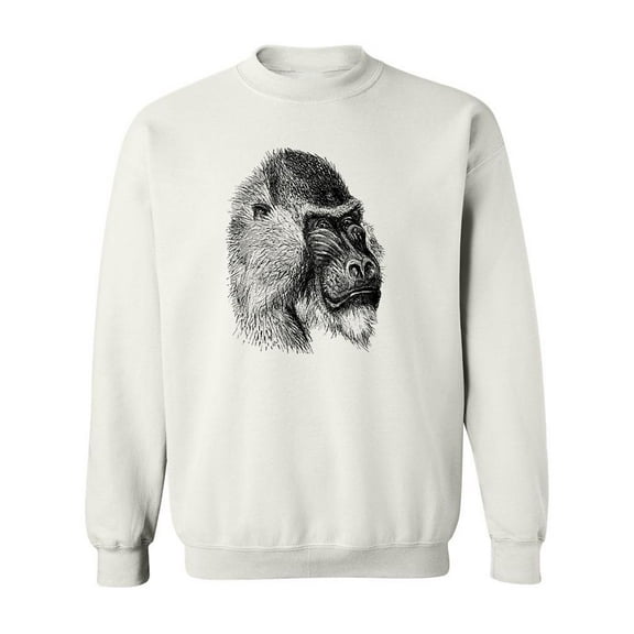 Mandrill Pencil Drawing Sweatshirt Men -Image by Shutterstock, Male x-Large