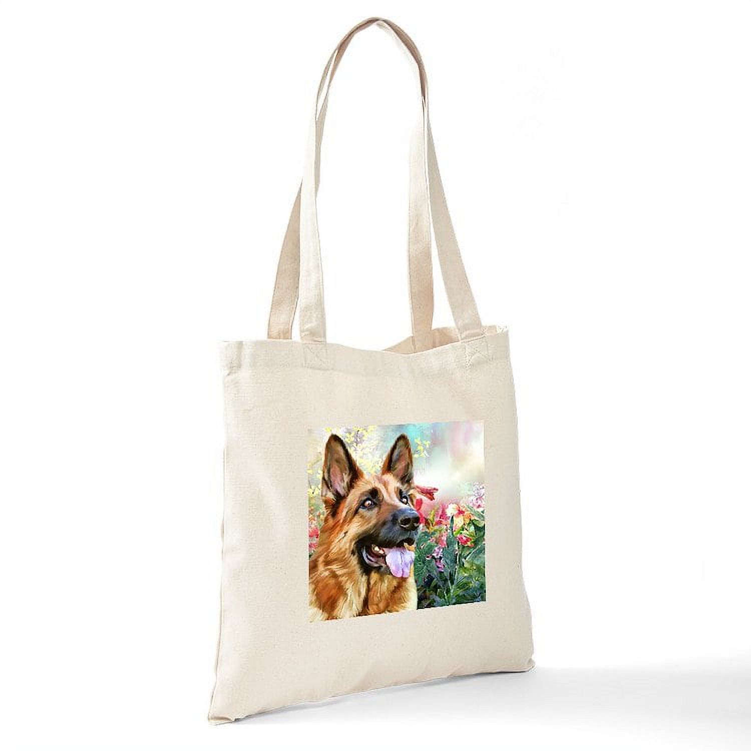 CafePress Property Of German Shepherd Univ. Canvas Tote Bag – Reusable Natural Canvas Shopping Bag, 15x15" Or 15x18x6" - View #2