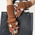 thumbnail image 3 of Gieenan Stylish Hand Gloves Handmade Fingerless Gloves Cartoon Bear Girls Accessories, 3 of 8
