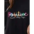 thumbnail image 3 of Positive Letter Graphic Casual Sports T-shirt, Short Sleeve Round Neck Running Workout Summer Top, Women's Activewear, 3 of 5