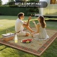 thumbnail image 4 of Boho Geometric Abstract Floral Outdoor Rug for Patio/Deck/Porch, Non-Slip Large Area Rug 3 x 5 Ft, Vintage Ethnic Flower Textured Indoor Outdoor Rugs Washable Area Rugs, Camping Rug Carpet Runner, 4 of 8