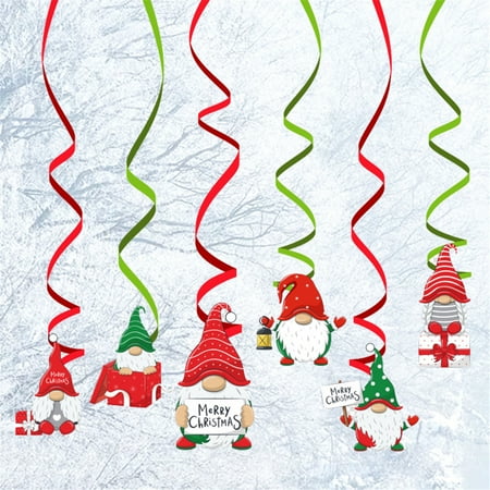 

New Upgrade Christmas Gifts For Mom Nightmare Before Christmas Decor Christmas Hanging Swirl Decorations 6Pcs Pet Ceiling Hanging Swirl Yard