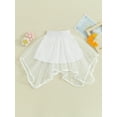 thumbnail image 5 of FEORJGP Toddler Girl Summer Tulle Skirt Dress 9M 1Y 2Y 3Y 4Y Kids Elastic Waist Skirt Irregular Hem Skirt Solid Color Flowy Mesh Skirt Long Party Skirt Casual Princess Skirt, 5 of 9