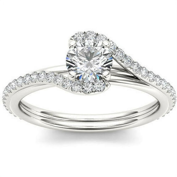 1 Carat T.W. Diamond Bypass Classic 14kt White Gold Engagement Ring