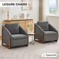 thumbnail image 3 of HSUNNS Accent Chair, 29" Chenille Fabric Arm Chair with Wooden Frame & Nailhead Trim, Ergonomic Living Room Chairs with Floor Protection Feet, Easy Assembly for Bedroom Office, Gray, 3 of 8