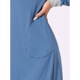 thumbnail image 5 of INSPIRE CHIC Women's Nightgown Long Sleeve V Neck Soft Night Shirt Dress with Pockets S Blue, 5 of 6