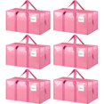 thumbnail image 1 of Bolsas de mudanza FYGRIP extra resistentes, grandes, paquete de 6, rosas, 1 of 7