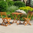 thumbnail image 2 of DTY  Outdoor Living Twin Lakes 3-Piece Eucalyptus Bistro Set, Square, Natural Oil Brown, 2 of 9