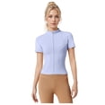 thumbnail image 1 of Veste Décontractée Ajustée pour Femme, Légère, à Manches Courtes, Haut de Yoga Athlétique pour l'Entraînement et la Course, 1 of 4
