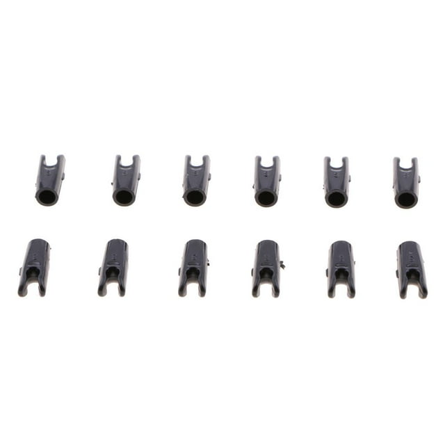 jinwen 12 Pcs Plastic Nocks SHAFT TAILS for Hunting Shooting Black