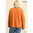 thumbnail image 5 of Novelty Knit And Solid Knit Mixed Loose Top - Pumpkin, 1XL, 5 of 11