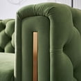 thumbnail image 6 of 84.25'' Tufted Velvet Sofa, 3-Seater Sofa with 2 Pillows and Armrests, Modern Chesterfield Living Room Sofa Couch for Living Room, Conference Room, Mint Green, 6 of 9