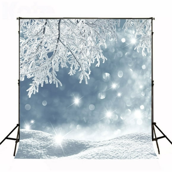 EREHome Polyester Fabric 5x7ft Frozen Snow Backdrops for Photography Glitter Background Photo Booth Props