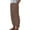 Coffee, variant on Women's Cotton Linen Pants, High Waist Paper Bag Waist Trousers with Side Buttons and Pockets, 9-Inch H-Line Straight Leg Casual Pants for Daily Wear, Beach and Travel