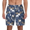 thumbnail image 3 of Uemuo Forest Elk Pattern Mens Swim Trunks Quick Dry Board Shorts with Mesh Lining, Stretch Beach Shorts Quick Dry No-Chafing Board Shorts-X-Large, 3 of 9