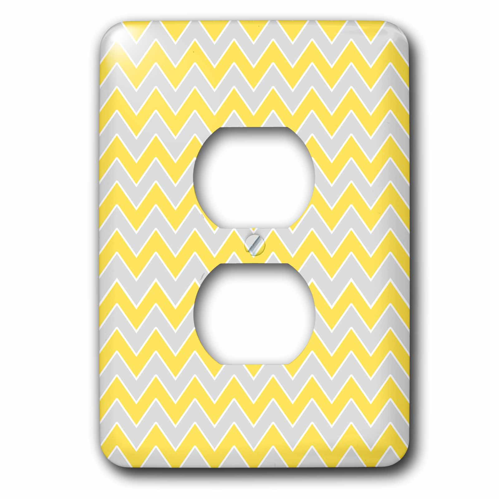 Light Cover Single Wall 1-Gang Device Receptacle Yellow Pattern Design Chevron