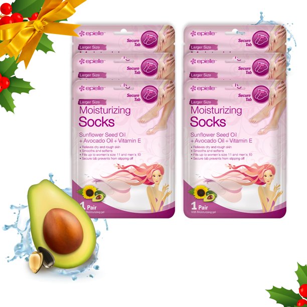 Epielle Moisturizing Foot Masks (Socks 6pk) for foot heel to toe and