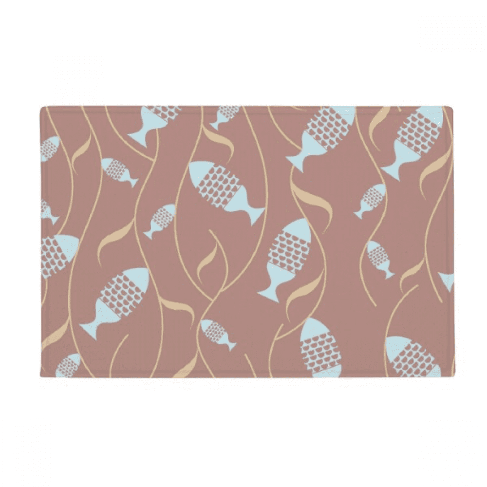 Color Blocks Fishes Aquatic s Ground Mat Non Slip Floor Bathroom Door ...