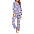 thumbnail image 2 of Tnhcen Adorable Christmas-Themed V-Neck Pajamas Women’s Soft Long Sleeve Top Comfortable Loose Pants Ideal Santa Claus Print Nightwear Homewear S-3XL, 2 of 5