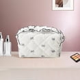 thumbnail image 5 of Unique Bargains 1 Pc Lace Bow Ruffles Makeup Bag for Everyday Use 3.94 in Black, 5 of 5
