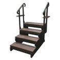 thumbnail image 1 of 36 in. 4 Stairs Black Side Panels & Rails Step - Espresso with Hand Rails, 1 of 1