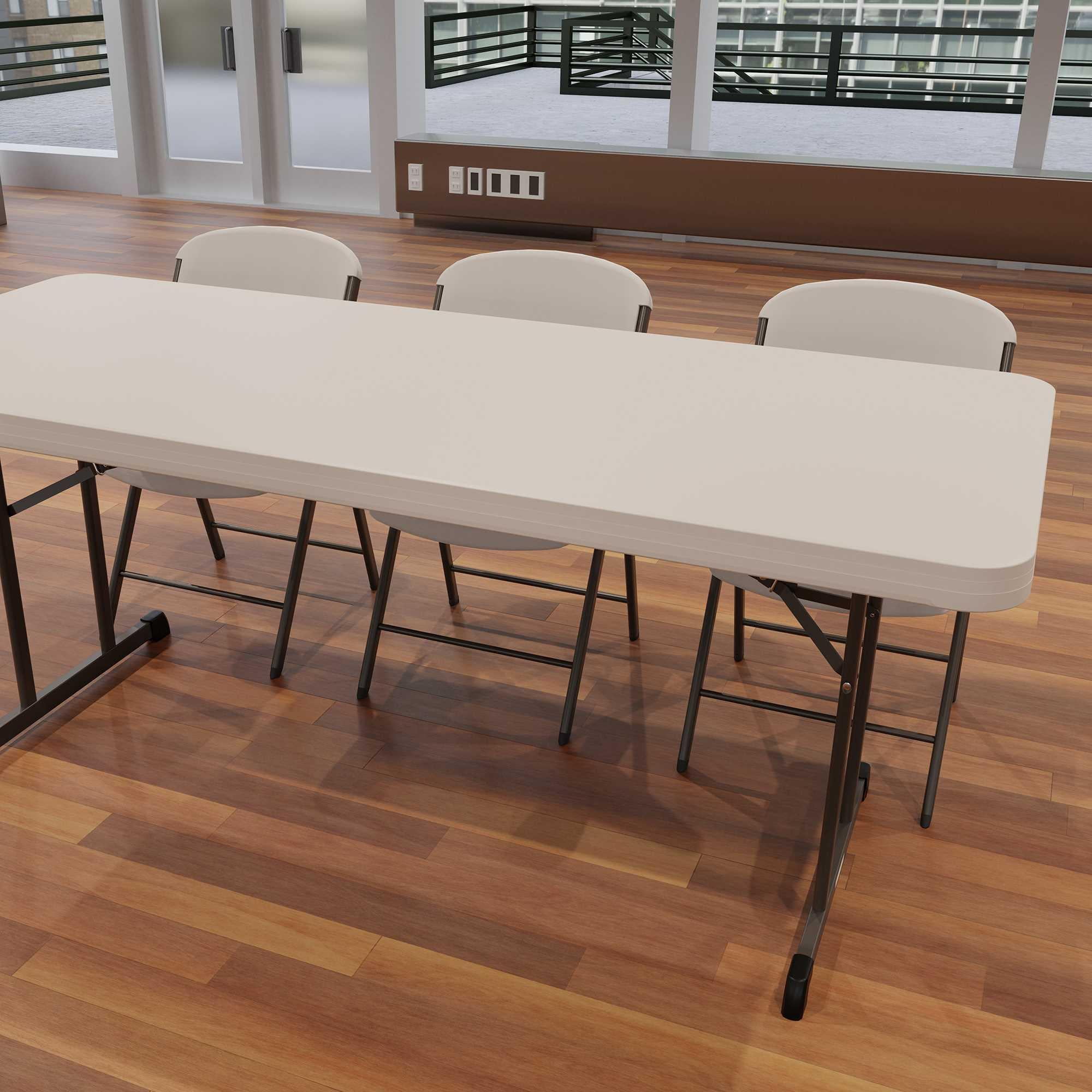 Lifetime 6 Foot Rectangle Folding Table, Indoor/Outdoor Professional Grade, Almond (80249)