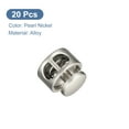 thumbnail image 3 of Uxcell 20pcs Double Hole Metal Spring Cord Locks Round Toggle Stoppers Stop Sliding Cord Fasteners Locks, Pearl Nickel, 3 of 5