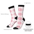 thumbnail image 2 of Yiaed Plaid Heart Print Great elasticity Crew Socks Sports socks for Men and Women, 2 of 5
