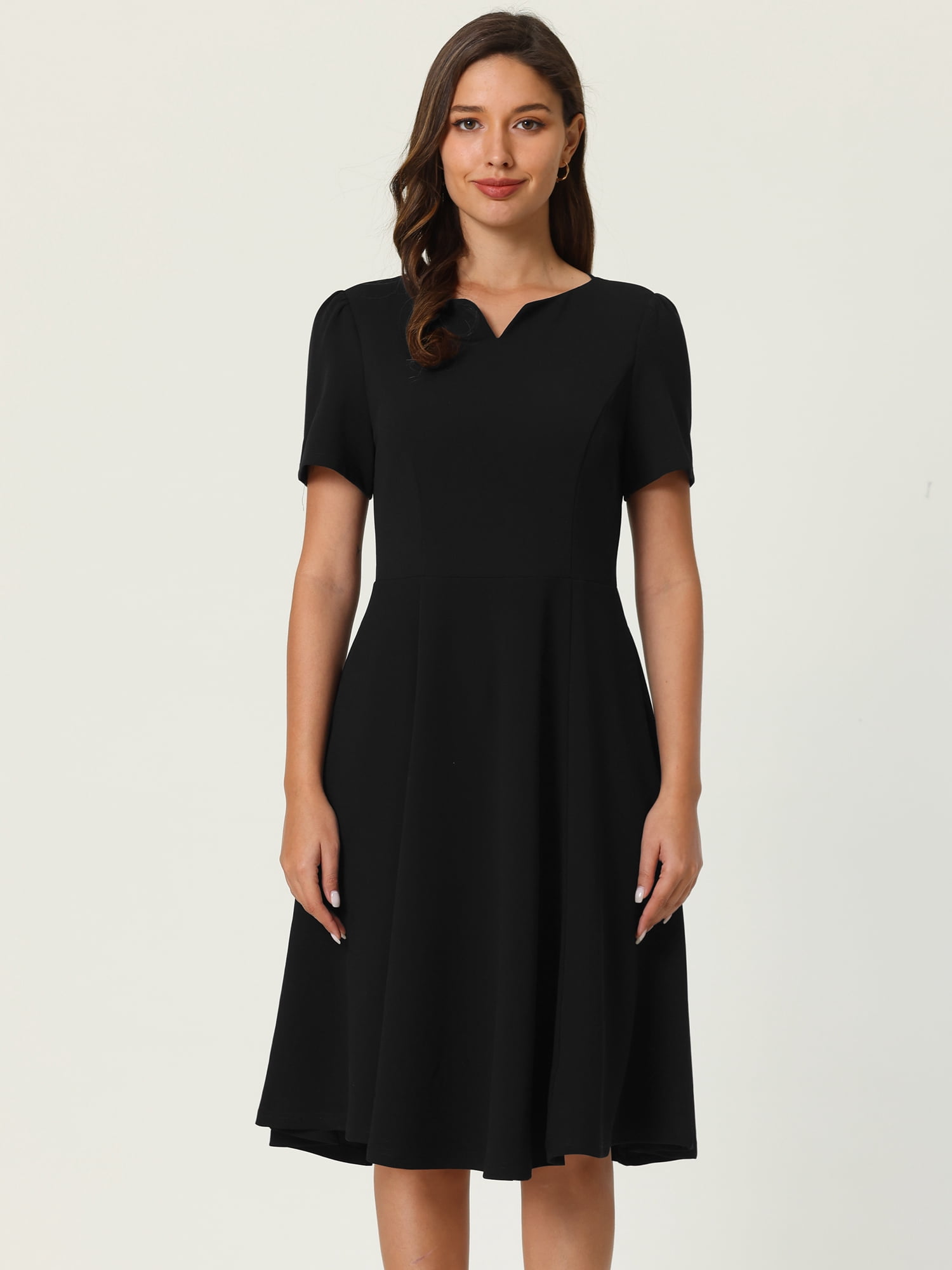 DARING DIVA A-Line Work Church Pockets Dress XL Black