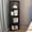 black, variant on YQ JENMW Multi-Tier Corner Shelf Unit, Wooden Vertical Storage Rack, Space Saving Open Display Stand for Living Room Bedroom Adult Home Organization